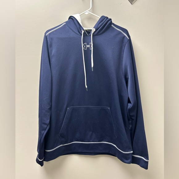 Under Armour Other - Under Armour‎ Men’s Double Threat Armour Fleece Navy Blue Hoodie